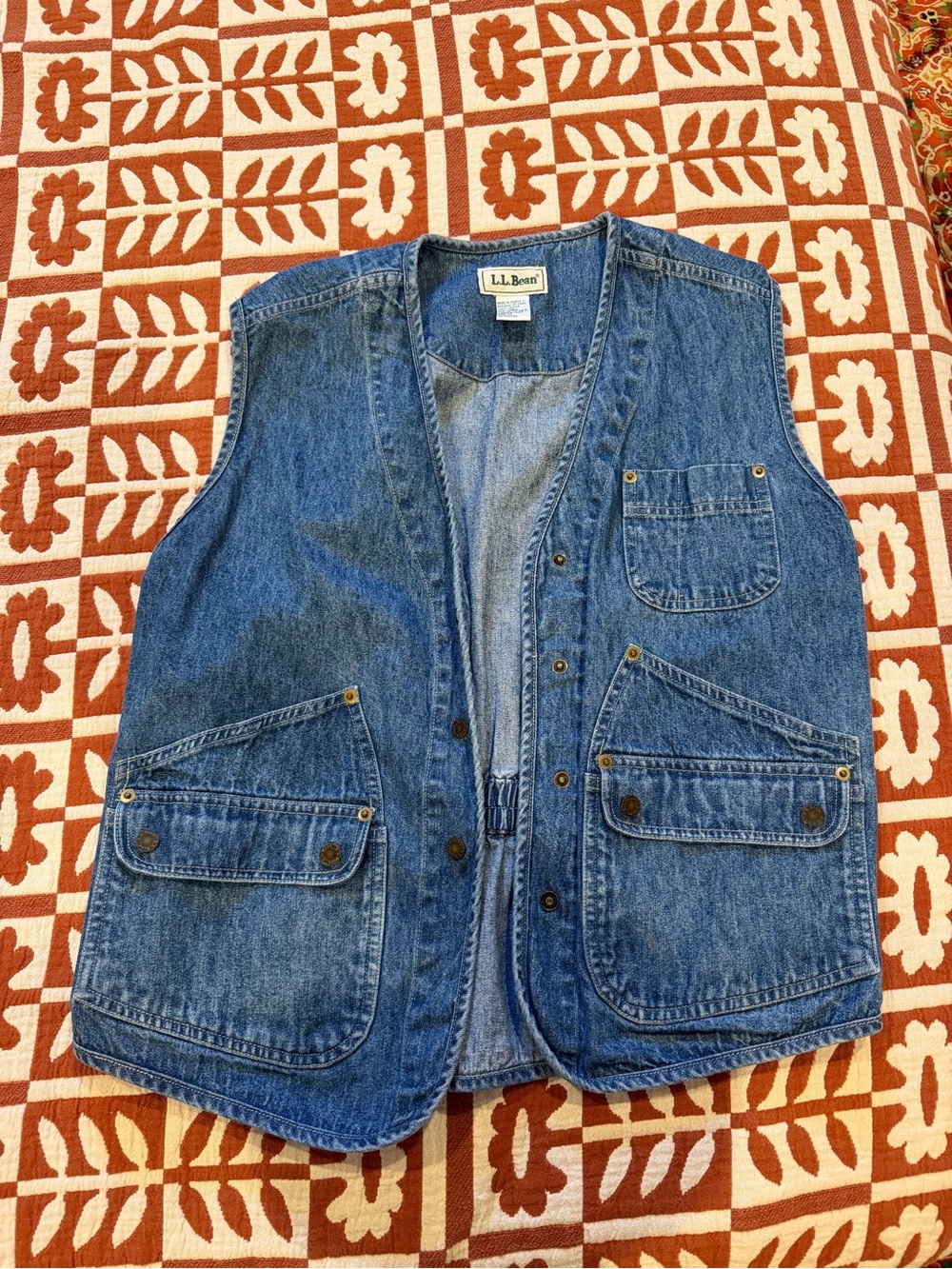 L.L. Bean Denim Vest in Medium Blue
